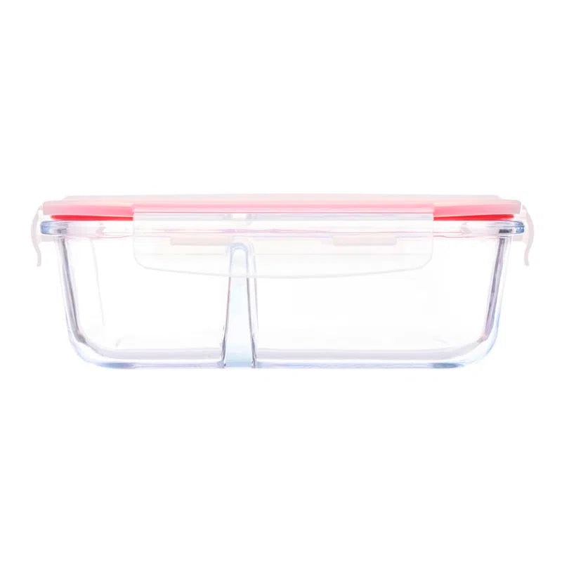 FRASCO HERMETICO 0.64L ROJO CON DIVISION