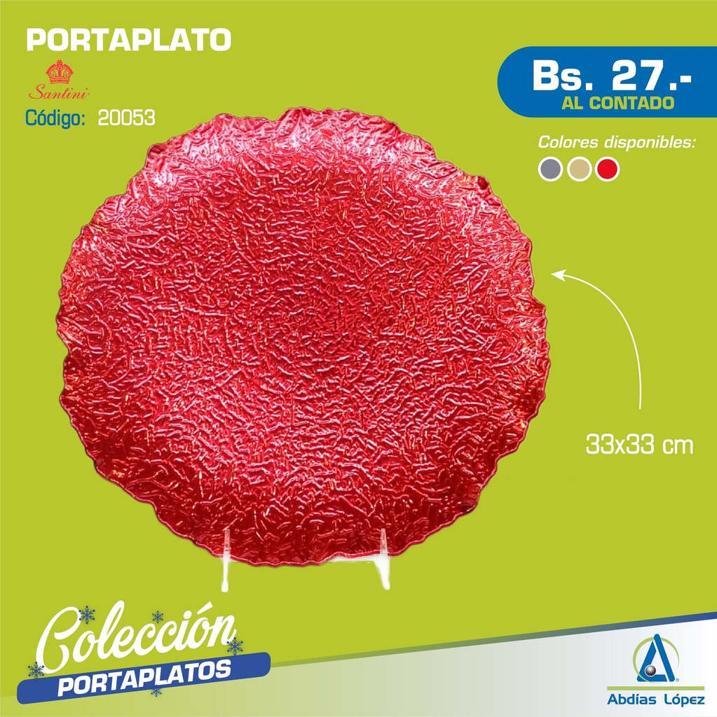 PORTAPLATOS 33X2X33CM ROJO P-831-XMSM016-085C
