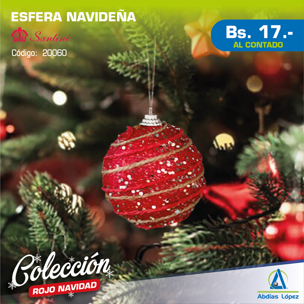 ESFERA ROJO PLATEADO