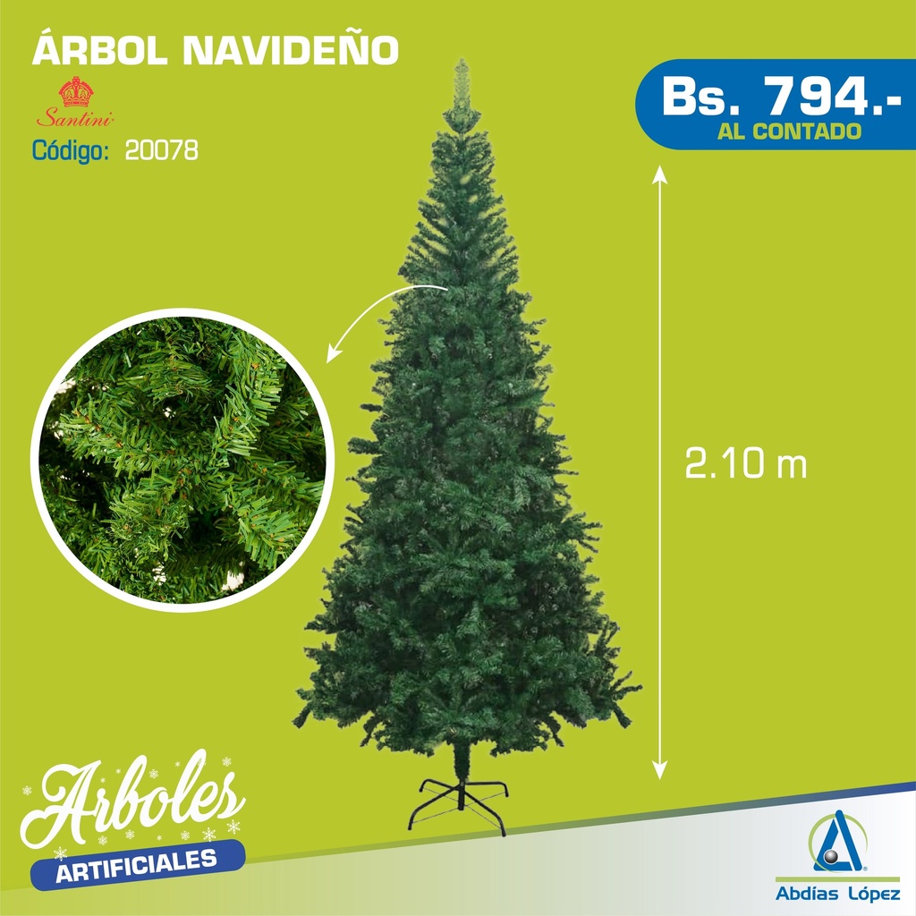 ARBOL VERDE 210CM 592 PUNTAS