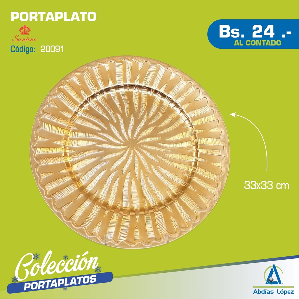 PORTAPLATO 33X2X33 CM DORADO