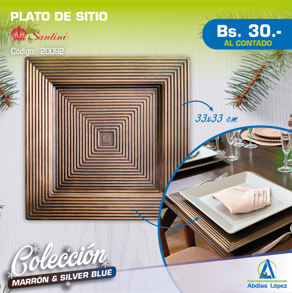 PORTAPLATO 33X2X33CM CHOCOLATE P-831-XMFUBC46-118A