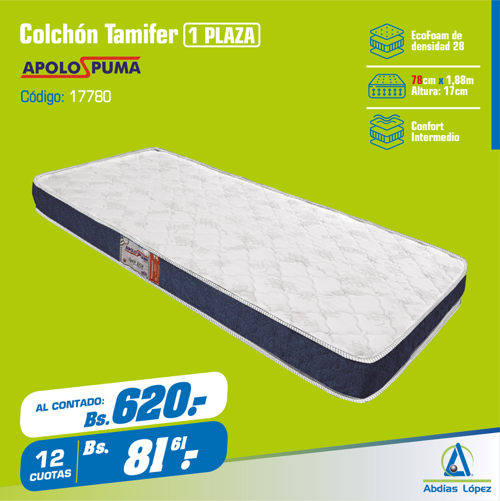 COLCHON TAMIFER 17CMX1.88MX78CM PT EXP P-11007231