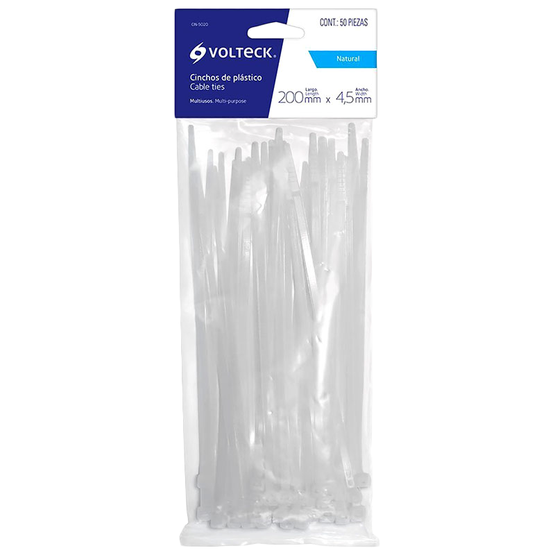 CINCHOS DE PLASTICO 50 PZAS NEUTRAL 200MM P-VO-44306