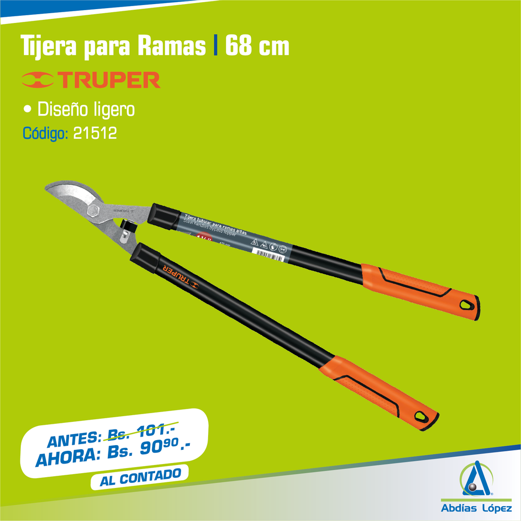 TIJERAS PARA RAMAS ALTAS 21 MGO TUBULA