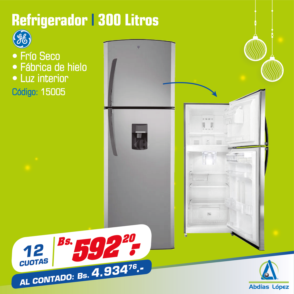 REFRIGERADOR 300LT GENERAL ELECTRIC PLATA DISPENSER AGUA
