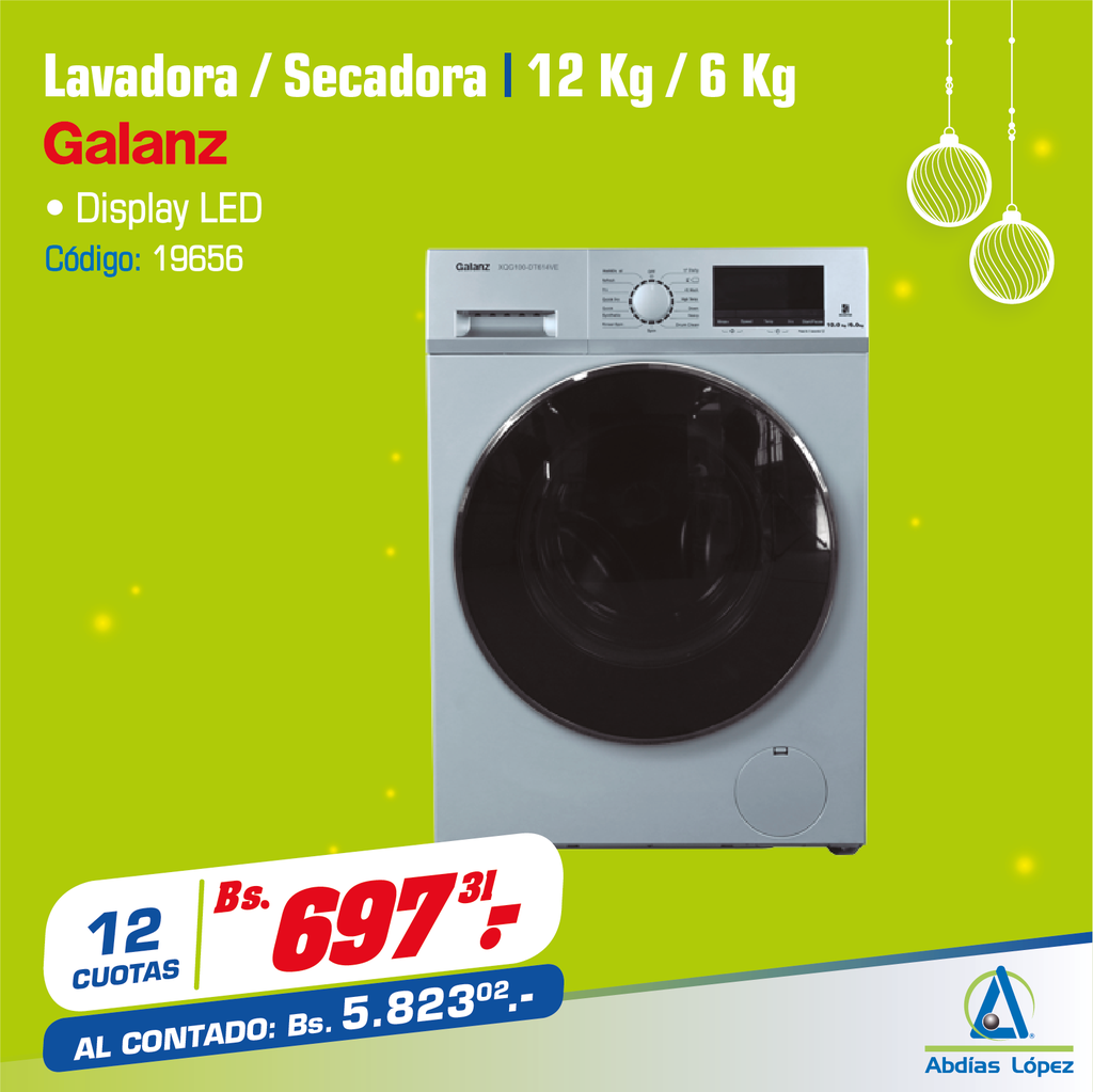 LAVADORA/SECADORA DE 12/6KG GRIS INVERTER GALANZ