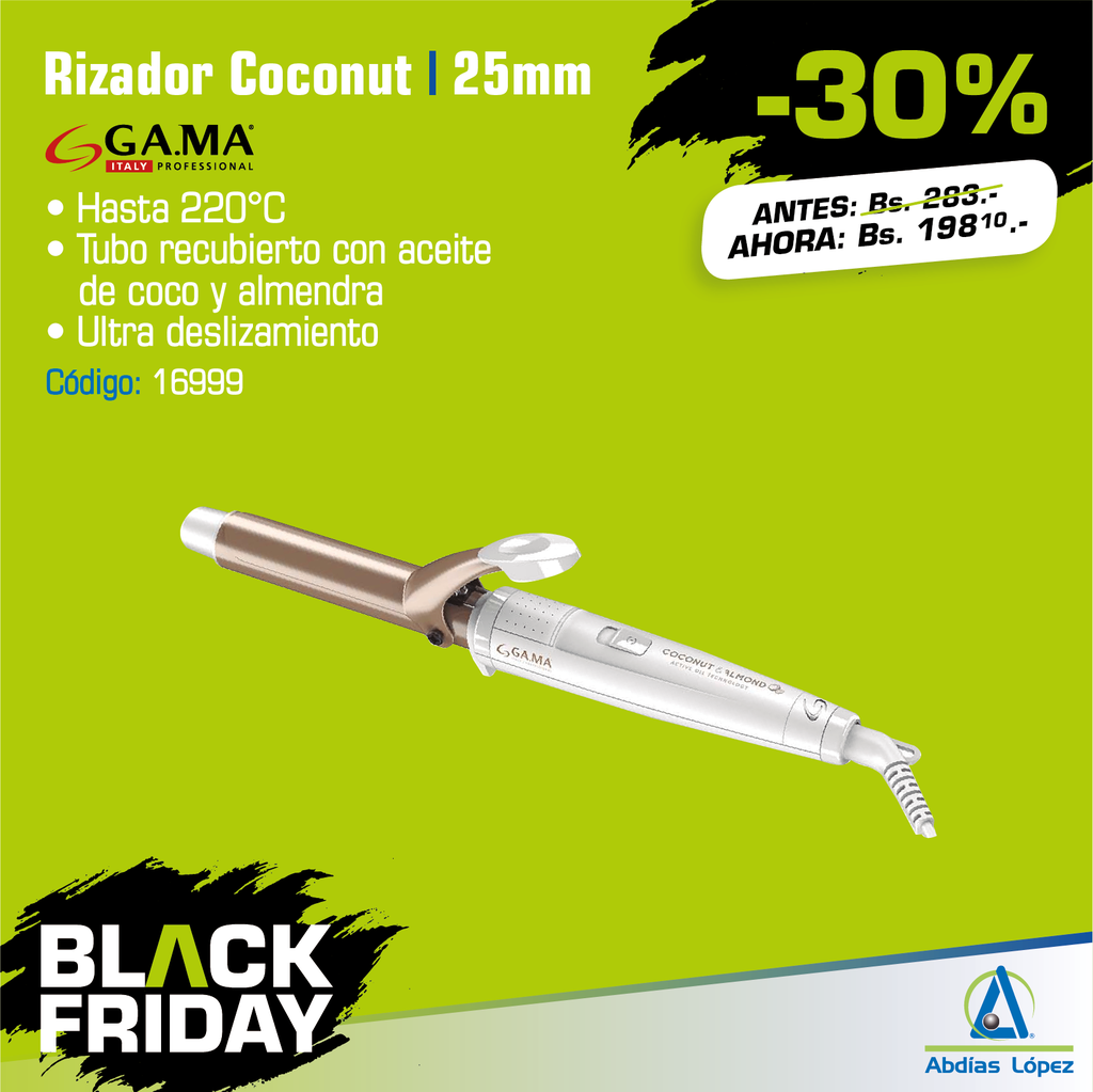 RIZADOR GAMA 25MM. COCONUT & ALMOND