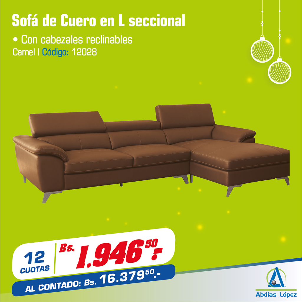TPH 2100L (SOFA EN L - COLOR CAPUCHINO CUERO ENTERO)