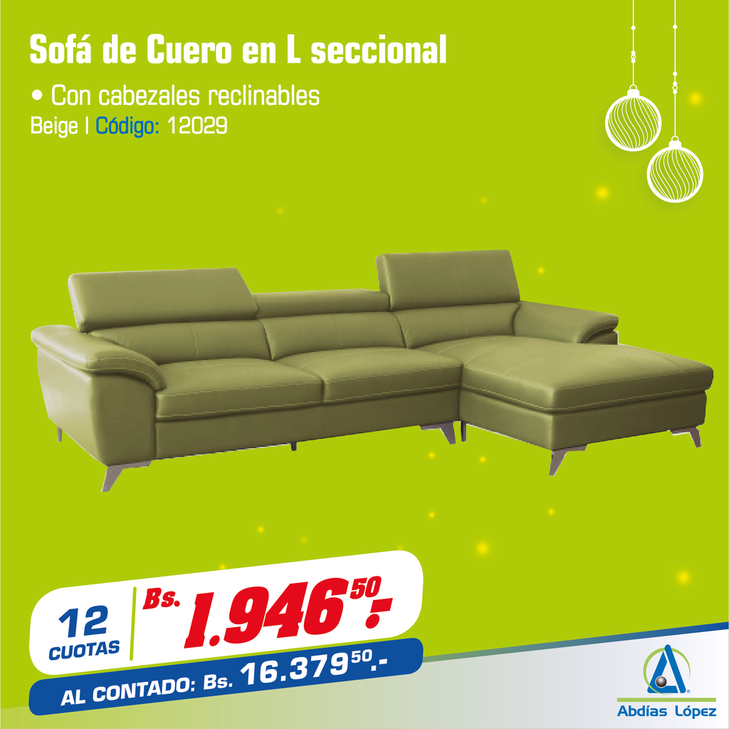 TPH 2100L (SOFA EN L - COLOR CAMEL CUERO ENTERO)