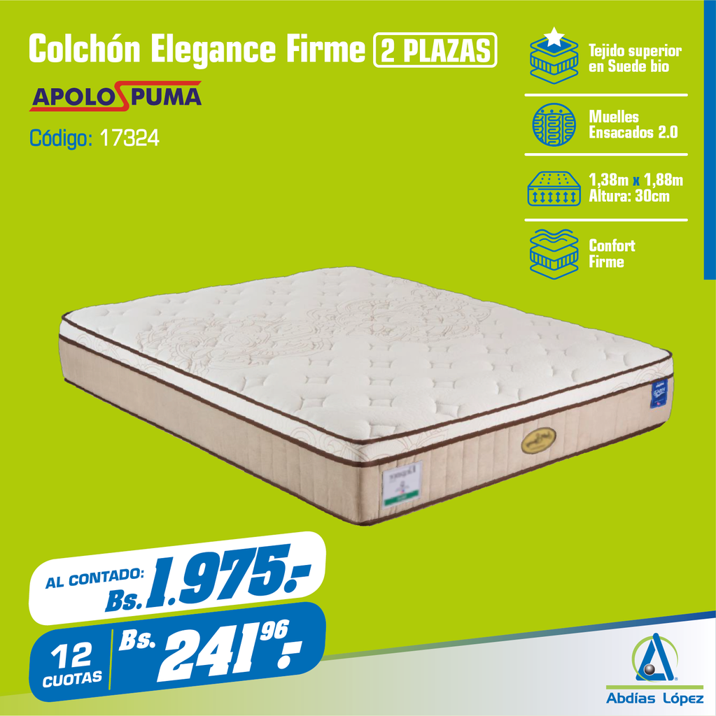 COLCHON ELEGANCE FIRM 30CMX1.88MX1.38M