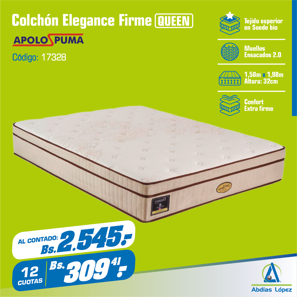 COLCHON ELEGANCE INTENSE 32CMX1.98MX1.58M