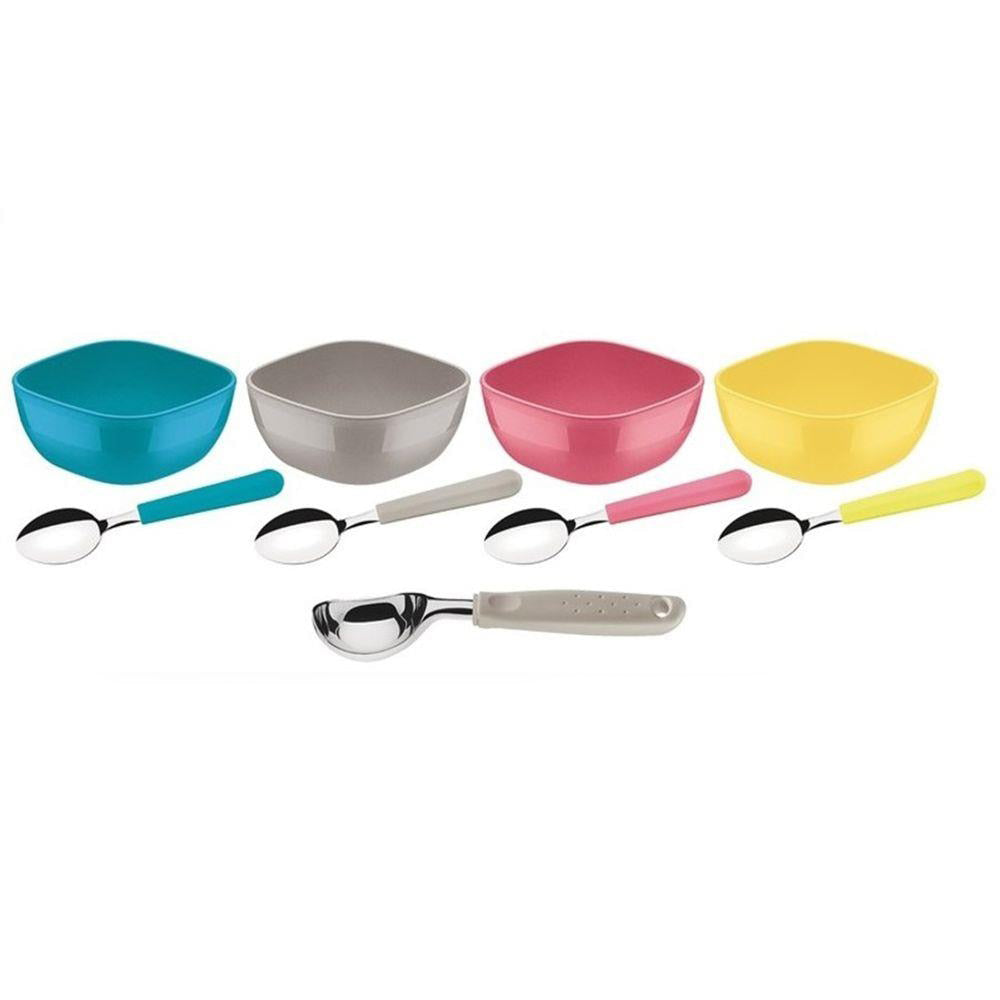 JUEGO PARA HELADOS 9 PZAS MIXCOLOR