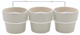 [I-18406] KIT C/3VASOS AUTOIRRIGABLES Y SOPORTE BEIGE P-KT2500-BEIGE
