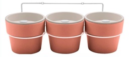 [I-18407] KIT 3 VASOS AUTOIIRIGABLES Y SOPORTETERRACOTA FECHADO P-KT2500-TERRACOTA