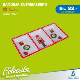 [I-19901] BANDEJA RECT C/3DIVISIONES