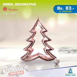 [I-20041] ARBOL DECORATIVO 16.5X3.5X19.5 CM ORO ROSA