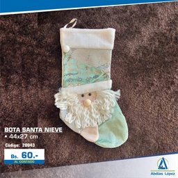 [I-20043] BOTA SANTA NIEVE VERDE PLATEADO 44X27CM