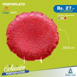[I-20053] PORTAPLATOS 33X2X33CM ROJO