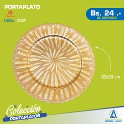 [I-20091] PORTAPLATO 33X2X33 CM DORADO