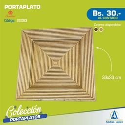 [I-20093] PORTAPLATO 33X2X33 CM. DORADO