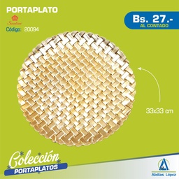 [I-20094] PORTAPLATO 32 5X2X32 5CM DORADO
