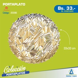 [I-20096] PORTAPLATO 33X2X33 CM. DORADO