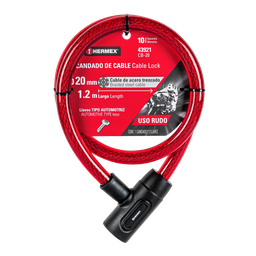 [I-19724] CANDADO DE CABLE CON LLAVE DE 120CM X 20 MM P-HR-43921