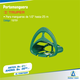 [I-19791] PORTAMANGUERAS DE PLASTICO COLOR VERDE