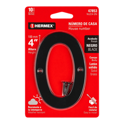 [I-20454] NUMEROS METALICOS DE 4" NUMERO 0 DE LATON SOLIDO P-HR-47853