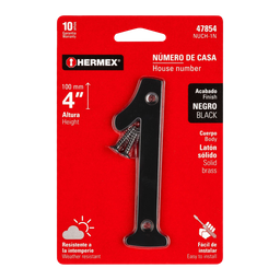 [I-20455] NUMEROS DE 4" NUMERO 1 DE LATON SOLIDO P-HR-47854