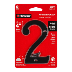 [I-20456] NUMEROS METALICOS DE 4" NUMERO 2 DE LATON SOLIDO P-HR-47855