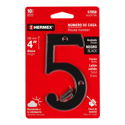 [I-20459] NUMEROS METALICOS DE 4" NUMERO 5 DE LATON SOLIDO
