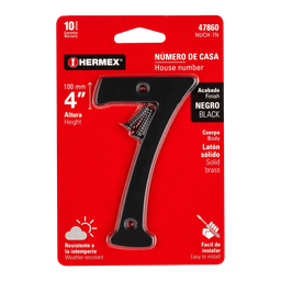 [I-20461] NUMEROS METALICOS DE 4" NUMERO 7 DE LATON SOLIDO
