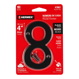 [I-20462] NUMEROS METALICOS DE 4" NUMERO 8 DE LATON SOLIDO P-HR-47861