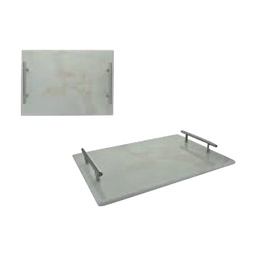 [I-15552] BANDEJA P/PICAR MARMOL BLANCO 35X25CM P-MB7016