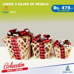 [I-20037] JUEGO 3 CAJAS DE REGALO 15-20-25 CM RED-BLACK