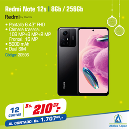 [I-20596] Celular Redmi Note 12S de 8GB 256GB Rom