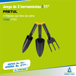[I-21501] JUEGO DE HERRAMIENTAS P/JARDIN DE 3 PZAS.
