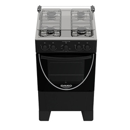 [I-17797] COCINA DAKO MERCURI 4 HORNILLAS NEGRO BRASIL