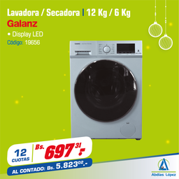 [I-19656] LAVADORA/SECADORA DE 12/6KG GRIS INVERTER GALANZ