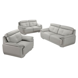 [I-12060] AE 216 (SOFA 1+2+3 CUERO 100% PLOMO SUAVE)