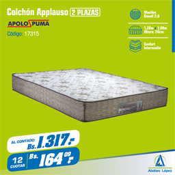 [I-17315] COLCHON APPLAUSO MBZ HS EPS 24 CMX1.88MX1.38M PALHA MR