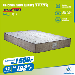 [I-17319] COLCHON NEW QUALITY COMFORT 25CMX1.88MX1.38M