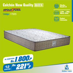 [I-17320] COLCHON NEW QUALITY COMFORT 25CMX1.98MX1.58M