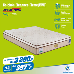 [I-17325] COLCHON ELEGANCE FIRM 30CMX2.03MX1.93M