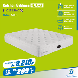 [I-17330] COLCHON GABBANA PLUSH 28CMX1.88MX1.38M