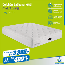 [I-17331] COLCHON GABBANA PLUSH 28CMX2.03MX1.93M