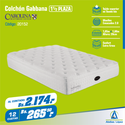[I-20152] COLCHON GABBANA PLUSH 28CMX1.88MMX1.05MM ESPECIAL