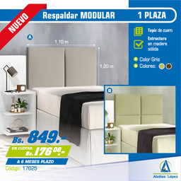 [I-17625] RESPALDAR / CABECERA PARA CAMA DE 1 PLAZA
